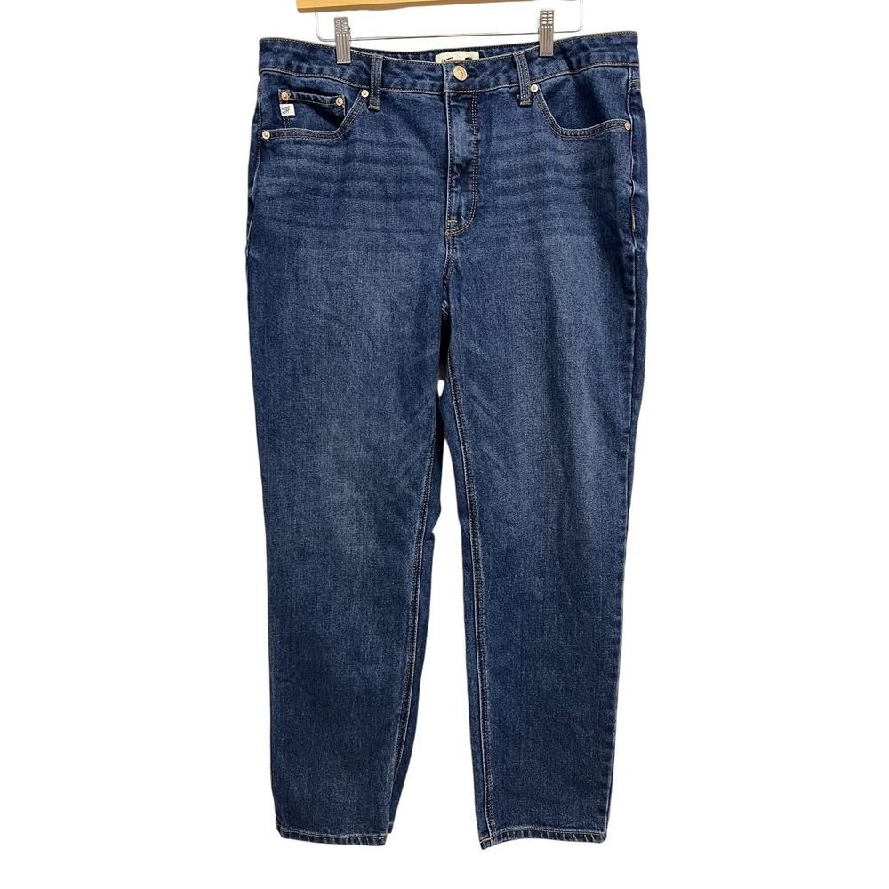 Seven7 Women's Straight Leg Jeans Size 14 Blue‎ Classic Mid Rise Comfort Stretch